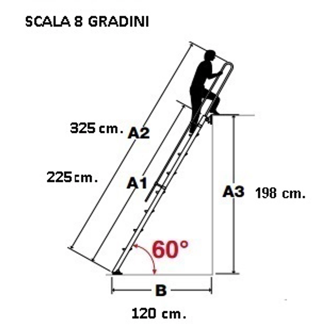 Vendita online Scala da appoggio 8 gradini S15/23